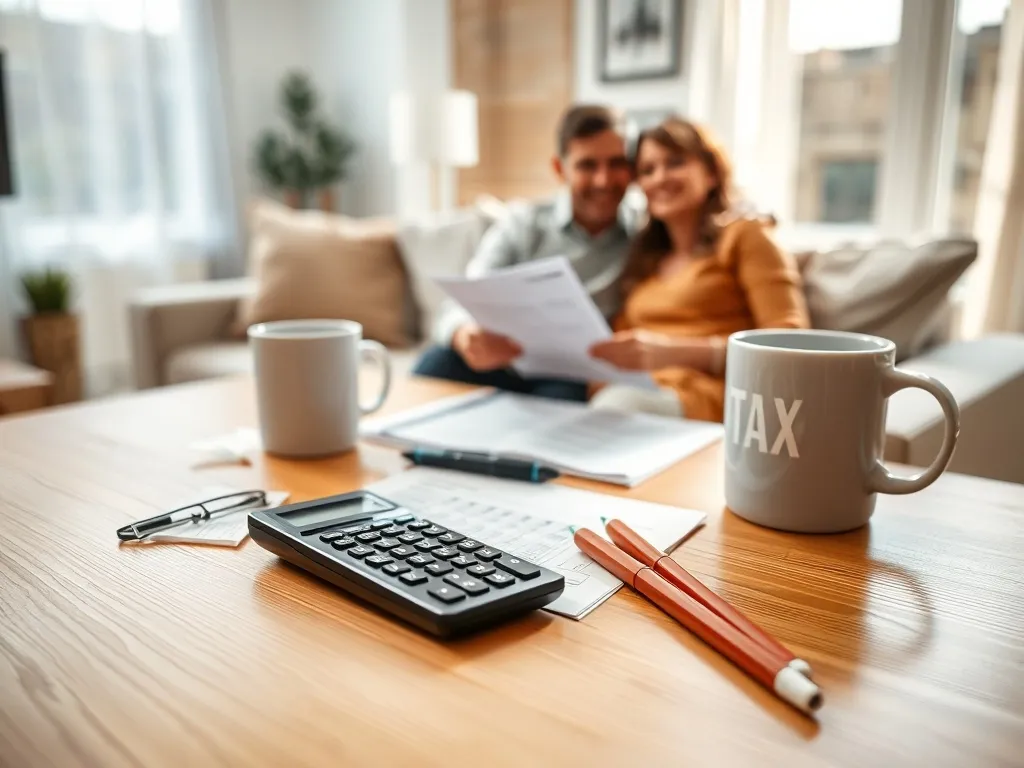 Para małżonków wspólnie wypełnia formularz podatkowy przy biurku, symbol współpracy przy rozliczeniu PIT