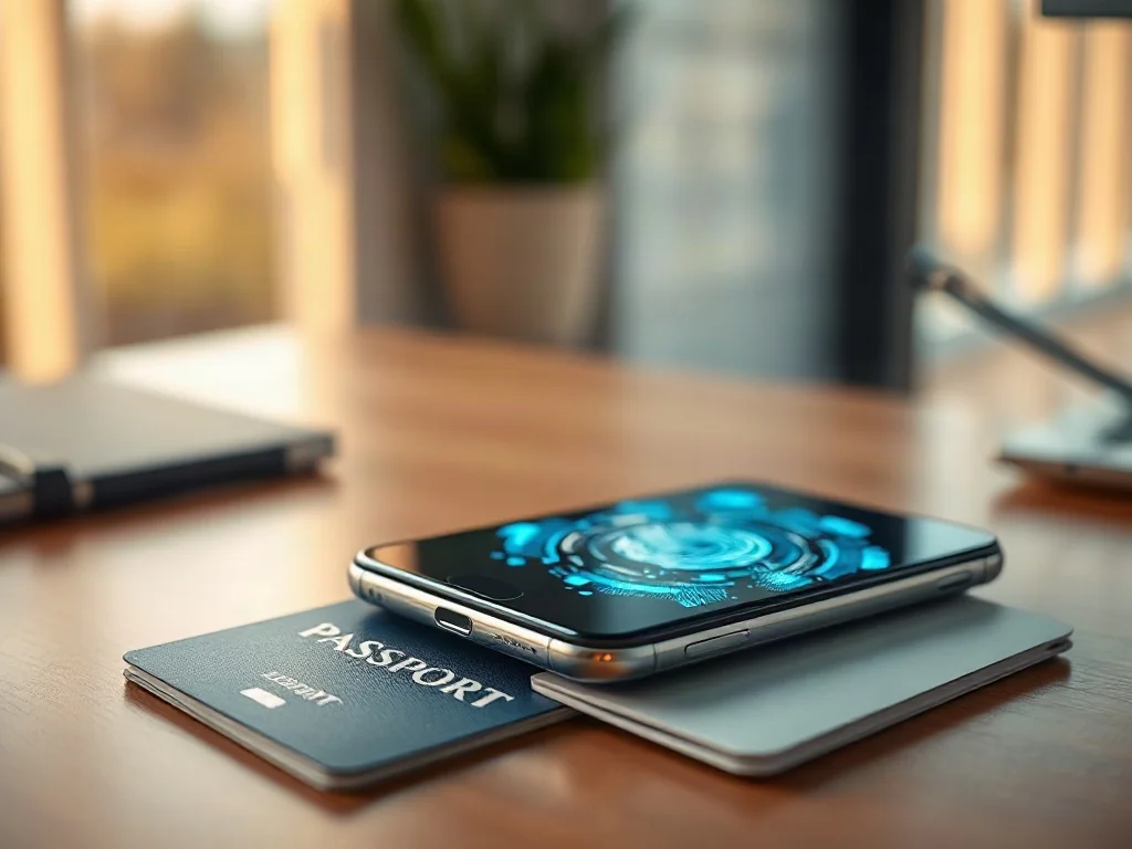 Smartfon skanujący dane z paszportu biometrycznego i dowodu osobistego za pomocą technologii NFC.